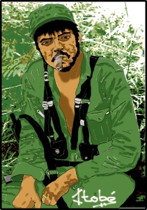 Ilustración de "Che: La estrella en la boina" Biografía gráfica del Che Guevara. Autor: Itobé